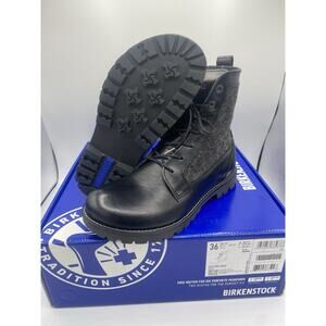 Birkenstock Gilford High Black Combat Boots Euro 36 Womens Size 5 RegularFit New
